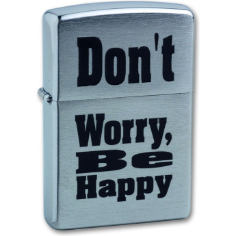 Зажигалка Zippo Don't Worry, Brushed Chrome